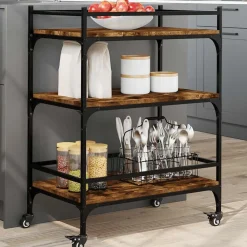 Keukentrolley 65x40x86,5 cm bewerkt hout kleurig>vidaXL Sale