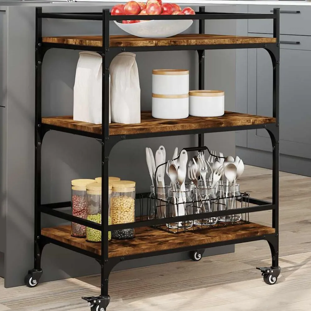 Keukentrolley 65x40x86,5 cm bewerkt hout kleurig>vidaXL Sale
