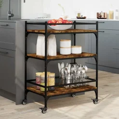 Keukentrolley 65x40x86,5 cm bewerkt hout kleurig><noscript><img width=