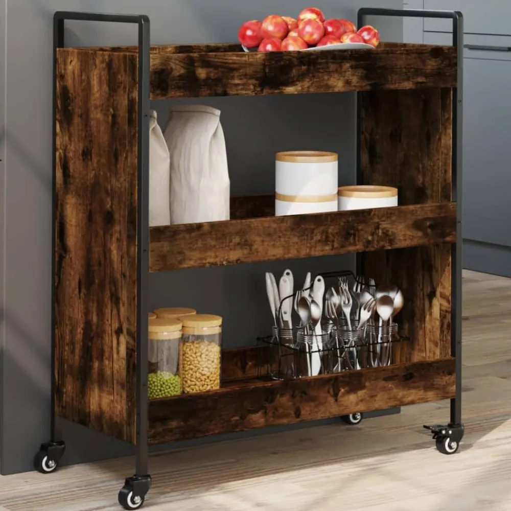 Keukentrolley 70x30x82 cm bewerkt hout kleurig>vidaXL Online