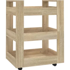 Trolleys*vidaXL Keukentrolley 60x45x80 cm bewerkt hout kleurig Sonoma eiken