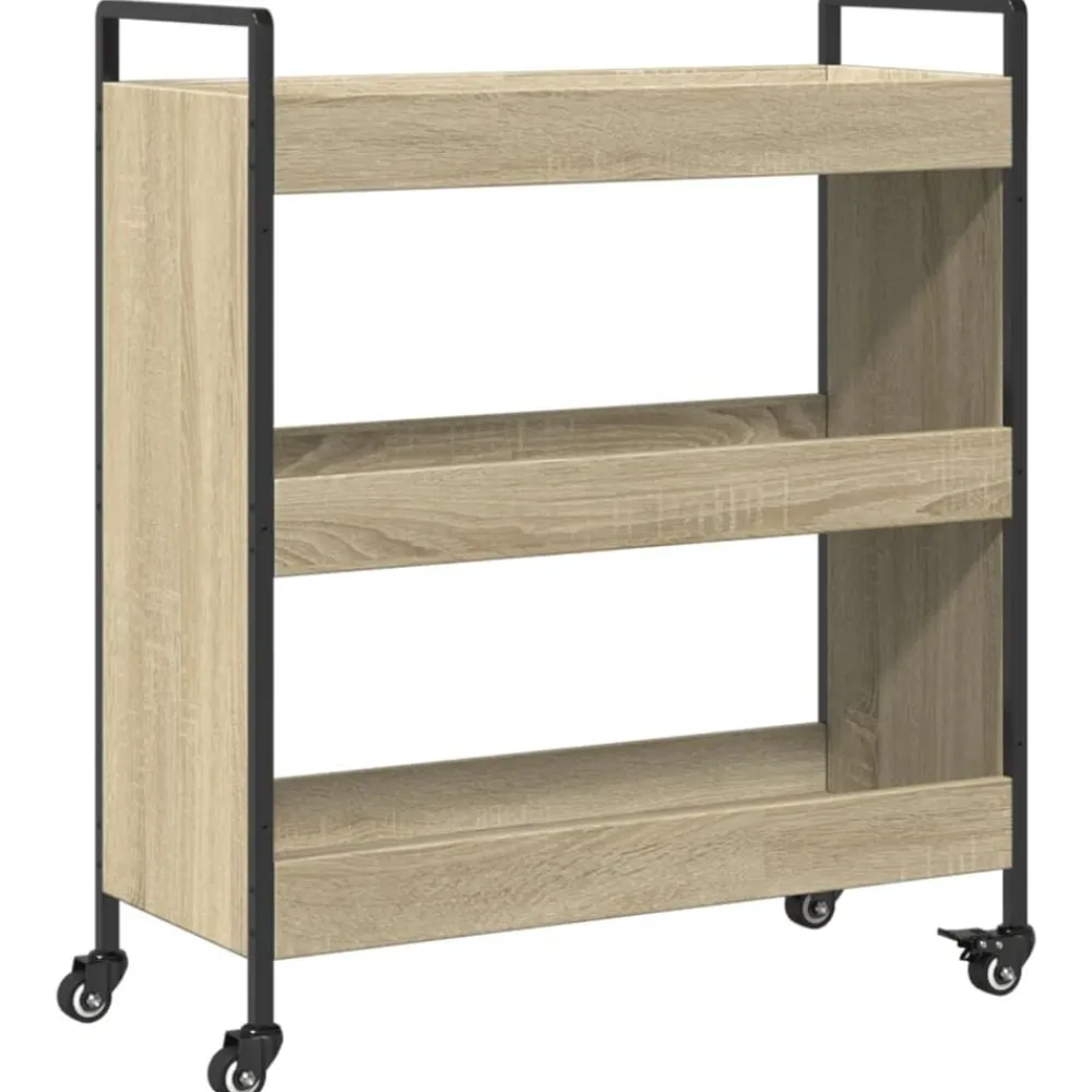 Trolleys*vidaXL Keukentrolley 70x30x82 cm bewerkt hout kleurig Sonoma eiken