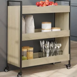 Trolleys*vidaXL Keukentrolley 70x30x82 cm bewerkt hout kleurig Sonoma eiken