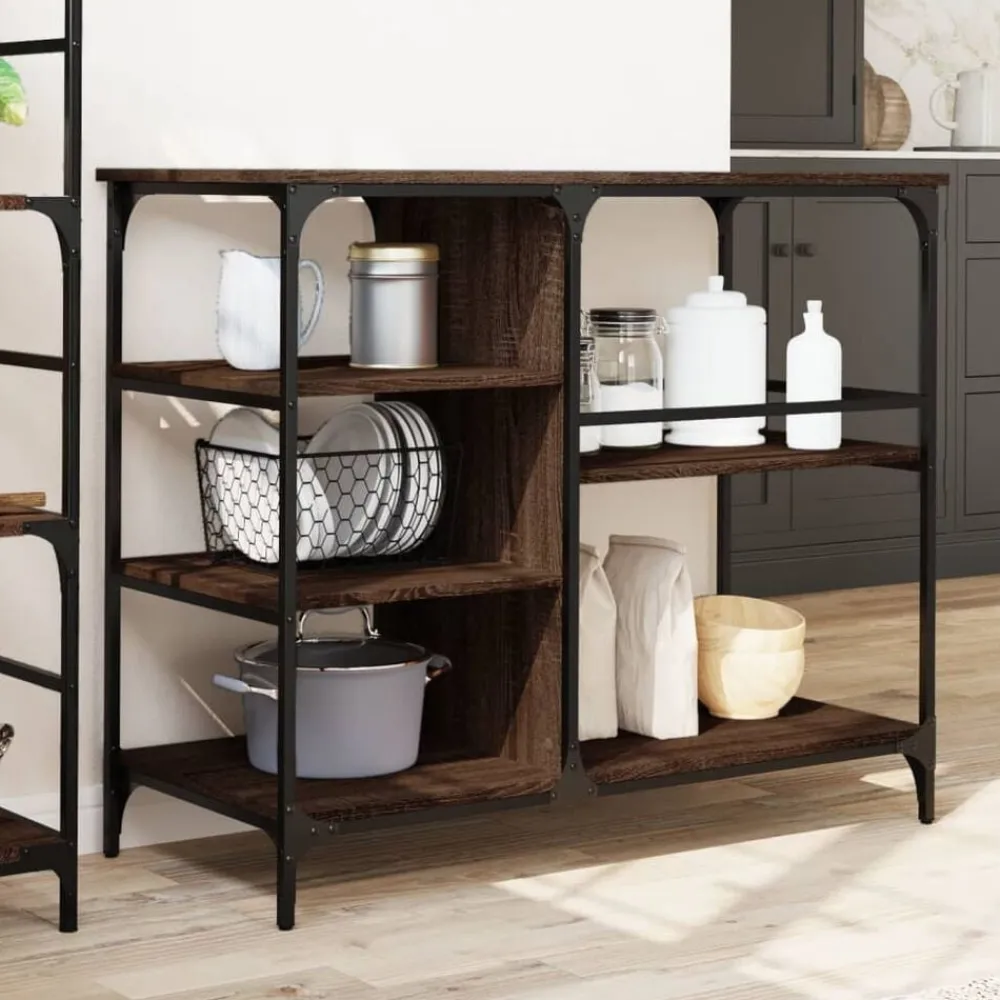 Trolleys*vidaXL Keukentrolley 100x45x89,5 cm bewerkt hout ig bruin eikenkleur