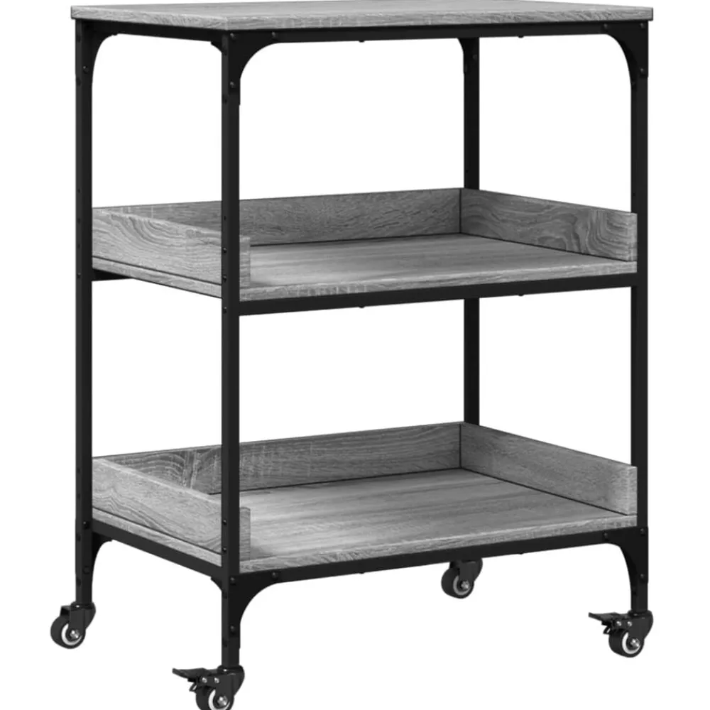 Keukentrolley 60x41x80,5 cm bewerkt hout eiken>vidaXL Clearance