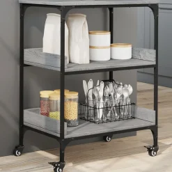 Keukentrolley 60x41x80,5 cm bewerkt hout eiken>vidaXL Clearance