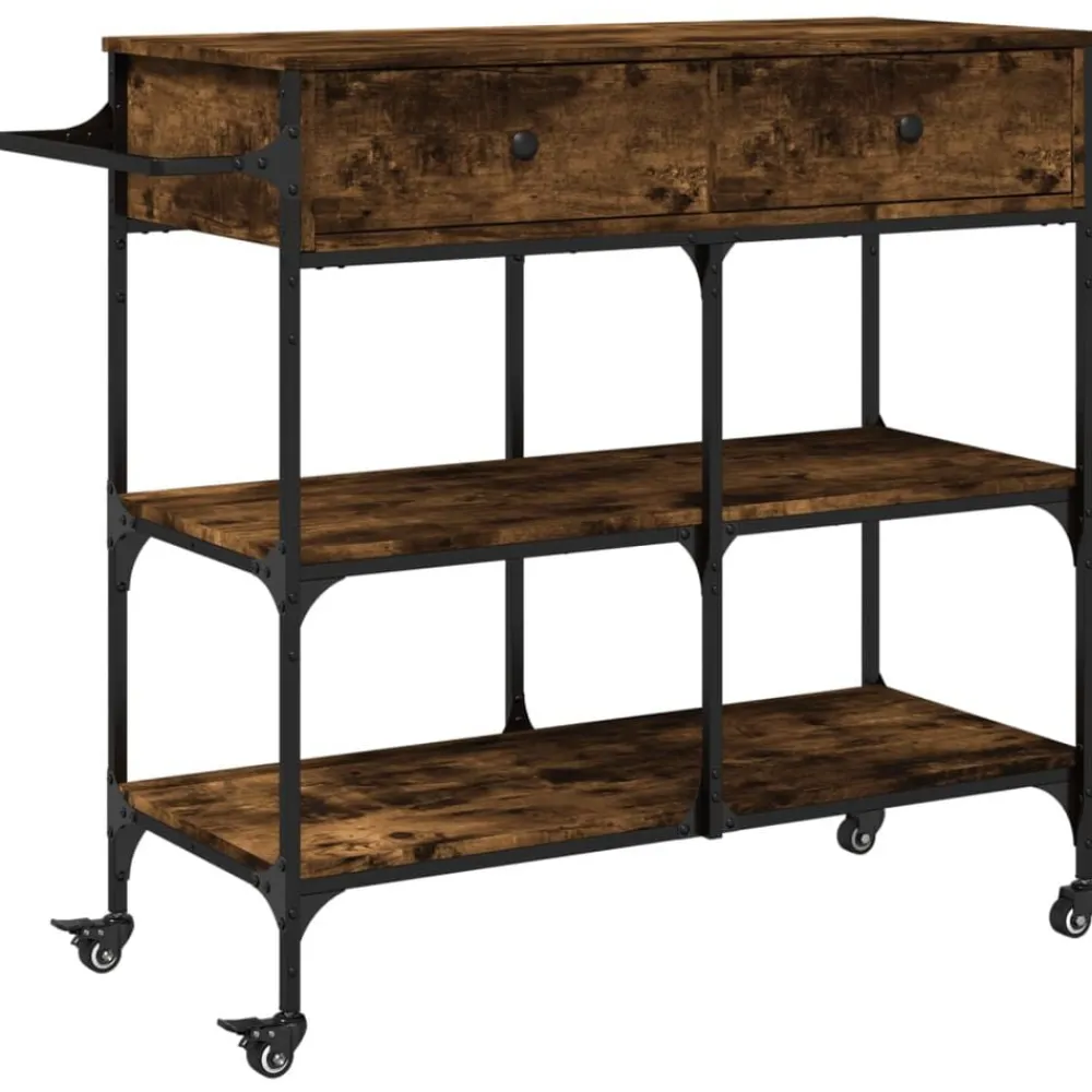 Keukentrolley 105x42x95 cm bewerkt hout kleurig>vidaXL Sale