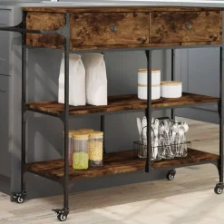 Keukentrolley 105x42x95 cm bewerkt hout kleurig>vidaXL Sale