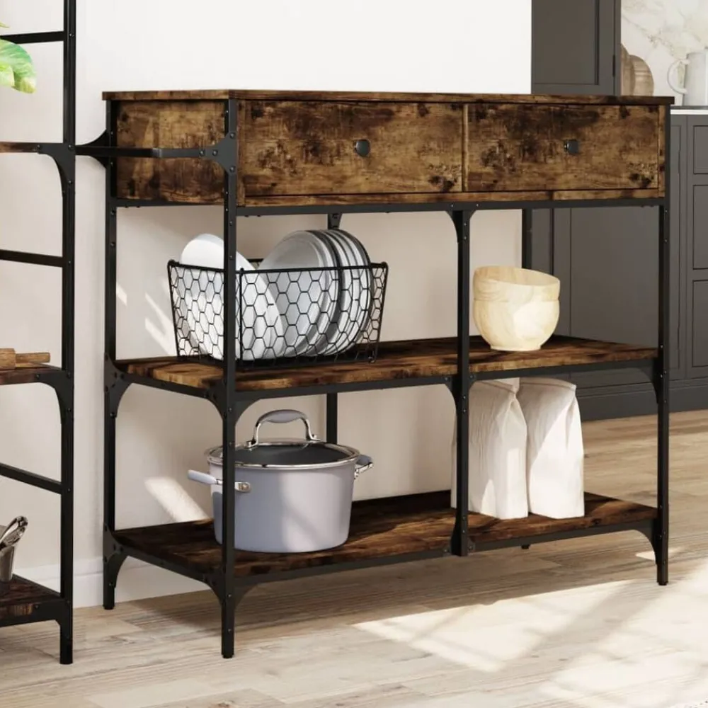Keukentrolley 105x42x95 cm bewerkt hout kleurig>vidaXL Sale