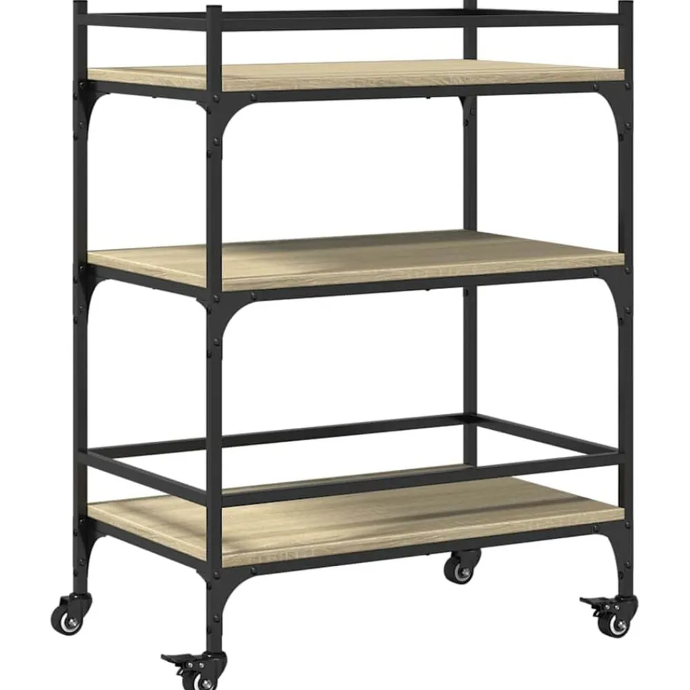Keukentrolley 65x40x86,5 cm bewerkt hout kleurig>vidaXL New