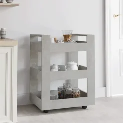 Trolleys*vidaXL Keukentrolley 60x45x80 cm bewerkt hout Betongrijs