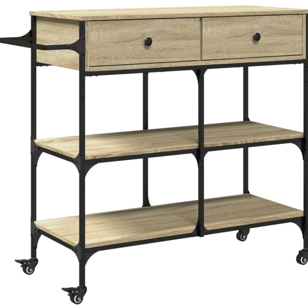 Keukentrolley 105x42x95 cm bewerkt hout kleurig>vidaXL Discount