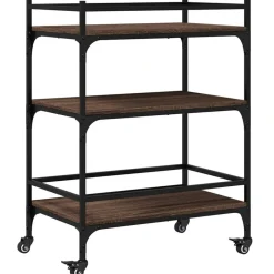 Trolleys*vidaXL Keukentrolley 65x40x86,5 cm bewerkt hout ig bruin eikenkleur