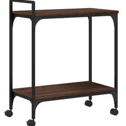 Trolleys*vidaXL Keukentrolley 60,5x31x72,5 cm bewerkt hout ig bruin eikenkleur