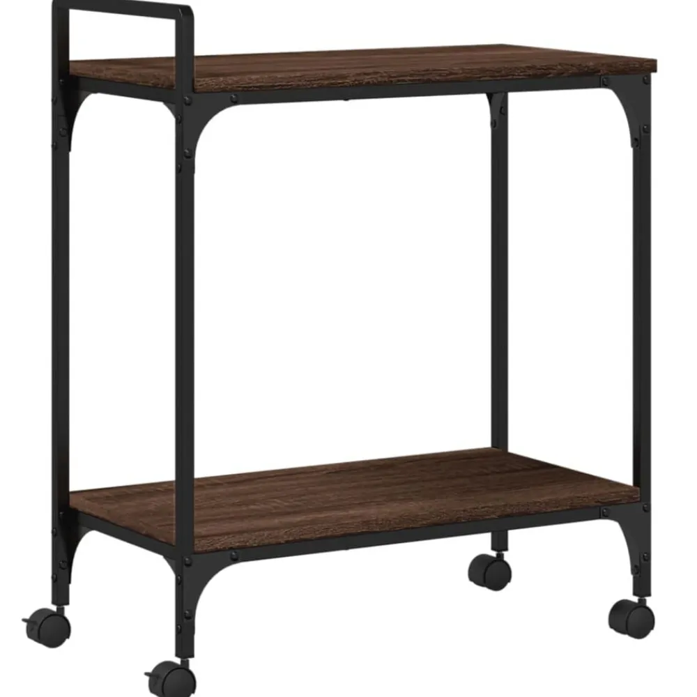 Trolleys*vidaXL Keukentrolley 60,5x31x72,5 cm bewerkt hout ig bruin eikenkleur