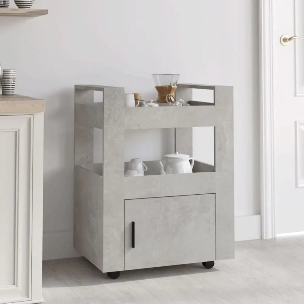 Trolleys*vidaXL Keukentrolley 60x45x80 cm bewerkt hout Betongrijs