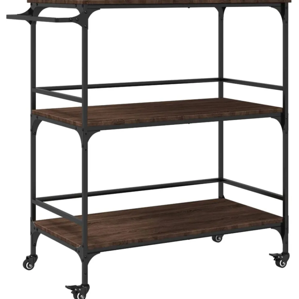 Trolleys*vidaXL Keukentrolley 100,5x50x105 cm bewerkt hout ig bruin eikenkleur