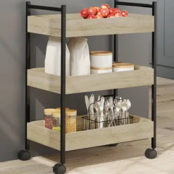 Keukentrolley 50x30x70 cm bewerkt hout kleurig>vidaXL Discount