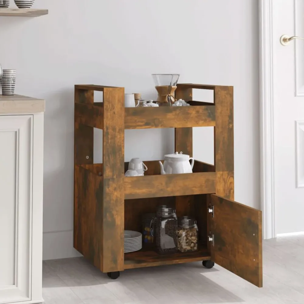 Keukentrolley 60x45x80 cm bewerkt hout kleurig>vidaXL Sale