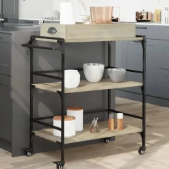 Keukentrolley 81,5x41x92,5 cm bewerkt hout kleurig>vidaXL Sale
