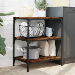Keukentrolley 60x41x76 cm bewerkt hout kleurig><noscript><img width=