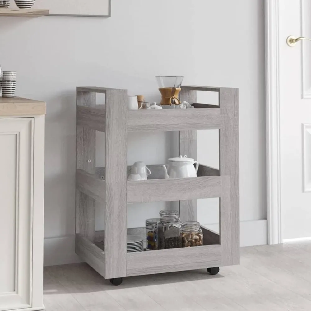 Keukentrolley 60x45x80cm bewerkt hout eikenkleurig>vidaXL Online