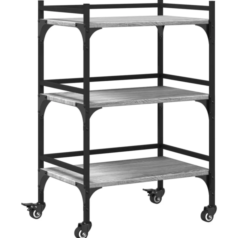 Keukentrolley 50x35x75,5cm bewerkt hout eikenkleur>vidaXL Best
