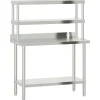 Catering & Horeca*vidaXL Keukenwerktafel met bovenschap 110x55x150 cm roestvrij staal