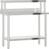 Catering & Horeca*vidaXL Keukenwerktafel met bovenschap 110x55x120 cm roestvrij staal