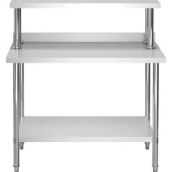 Keukenwerktafel met bovenschap 120x60x120 cm roestvrij staal><noscript><img width=