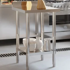 Keukenwerktafel met spatscherm 55x55x93 cm roestvrij staal>vidaXL Outlet