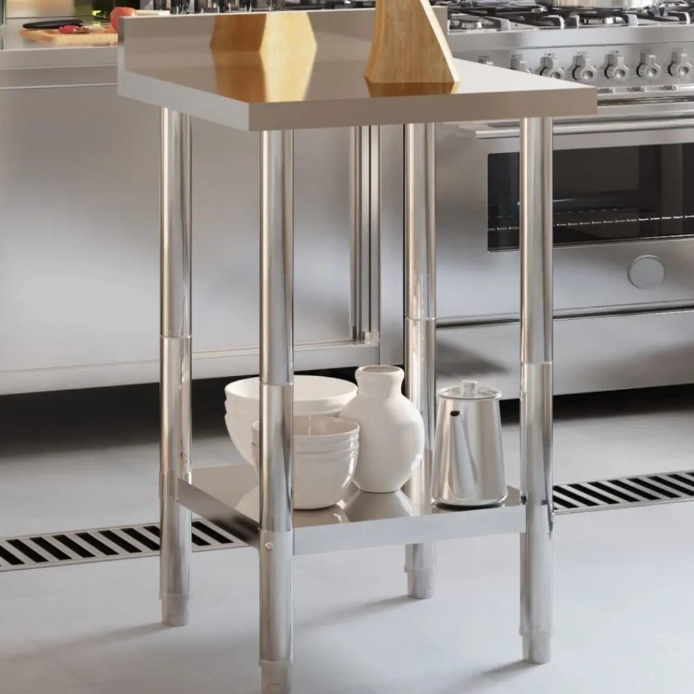 Keukenwerktafel met spatscherm 55x55x93 cm roestvrij staal>vidaXL Outlet