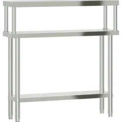 Catering & Horeca*vidaXL Keukenwerktafel met bovenschap 110x30x120 cm roestvrij staal