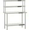 Keukenwerktafel met bovenschap 110x55x150 cm roestvrij staal>vidaXL