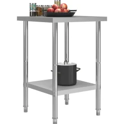 Catering & Horeca*vidaXL Keukenwerktafel 60x60x85 cm roestvrij staal