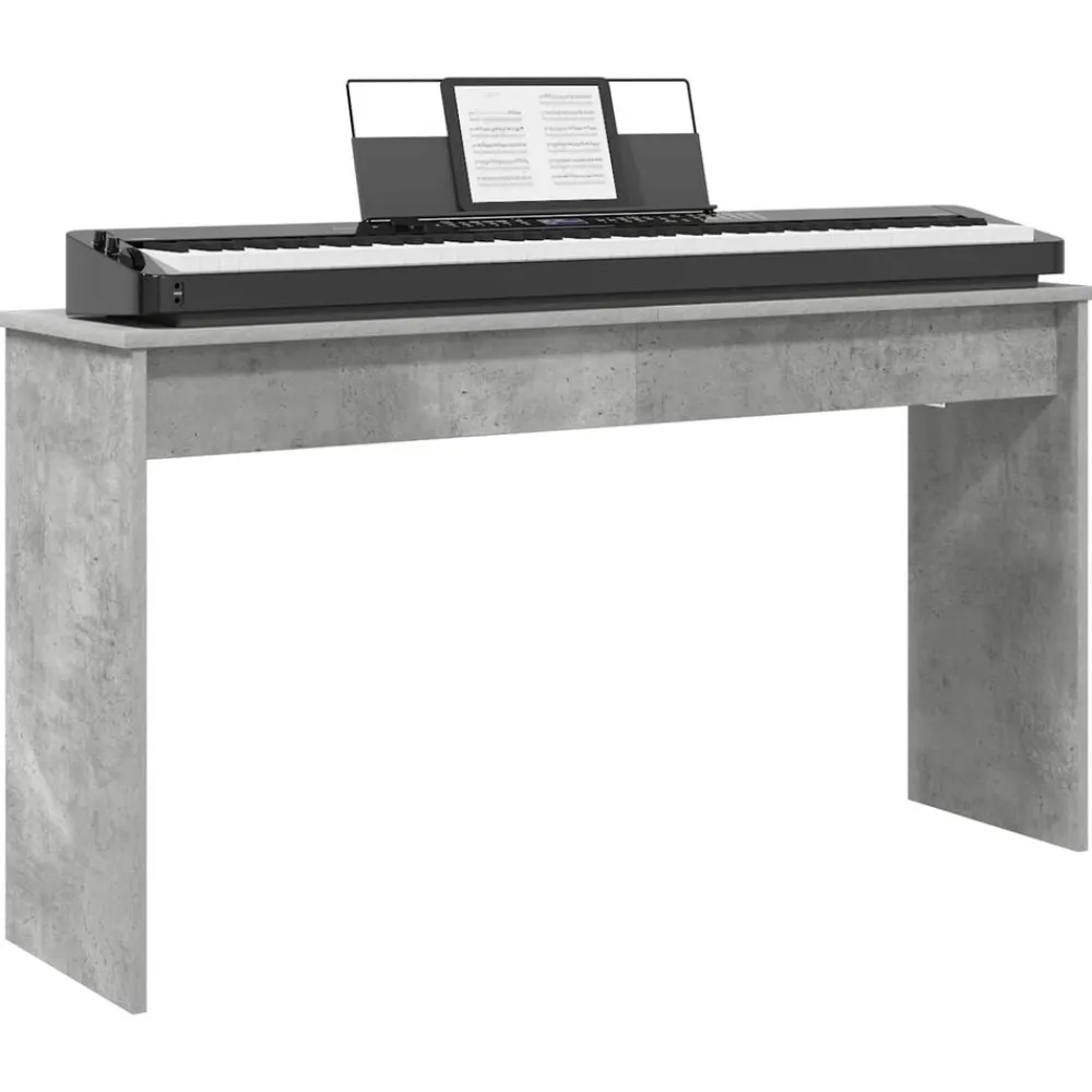 Kunst & Entertainment*vidaXL Keyboardstand Beton Grijs 120 x 32 x 64 cm Bewerkt hout Betongrijs