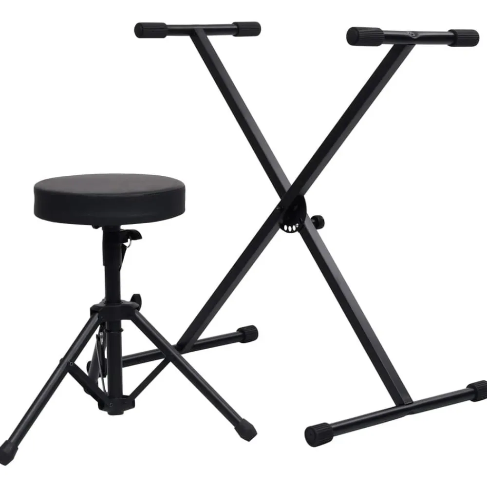 Keyboardstandaard en -kruk zwart>vidaXL Discount