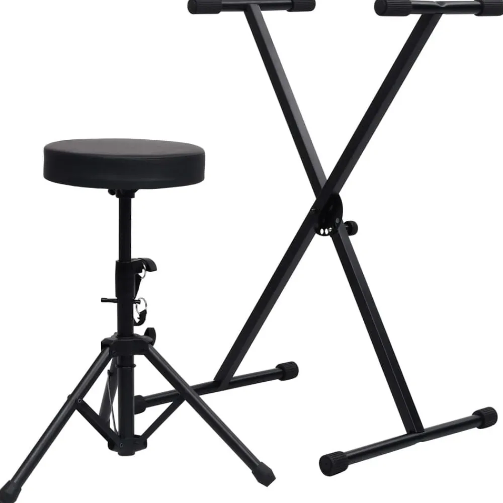 Keyboardstandaard en -kruk zwart>vidaXL Discount