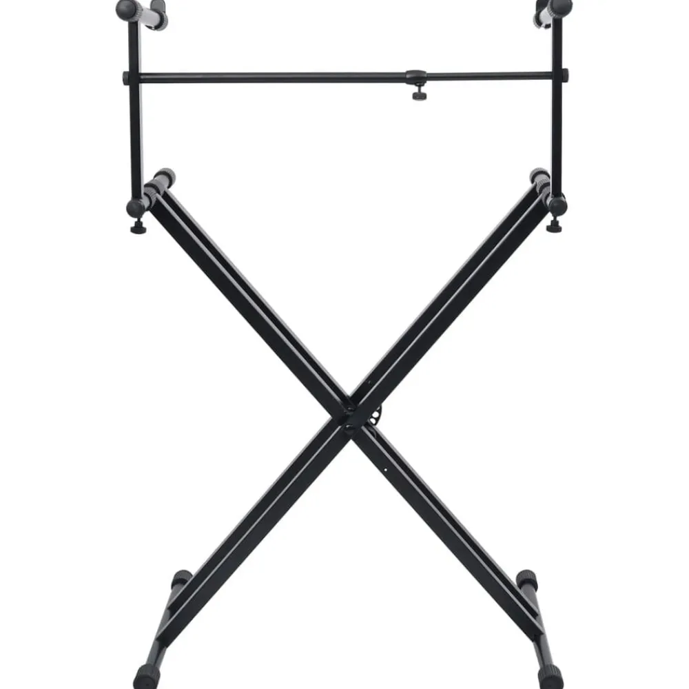 Keyboardstandaard X-frame dubbel versterkt zwart>vidaXL Best