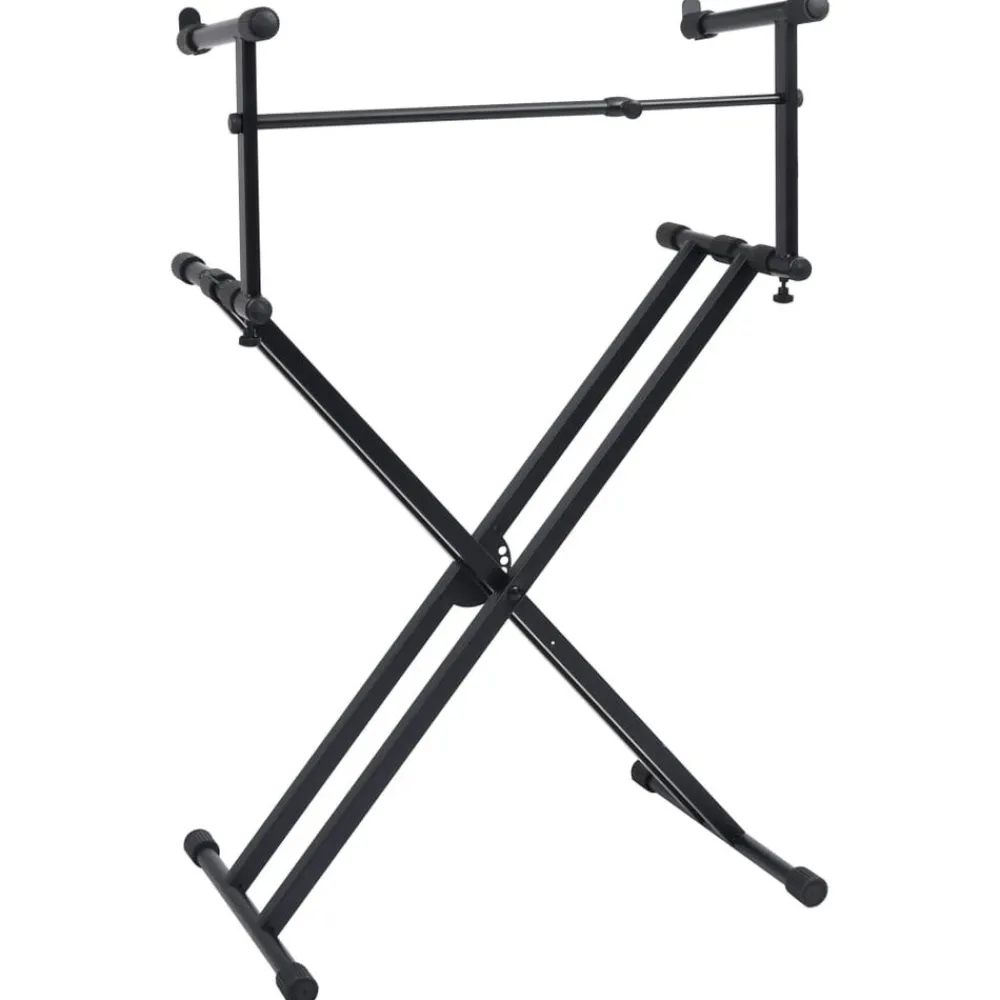 Keyboardstandaard X-frame dubbel versterkt zwart>vidaXL Best