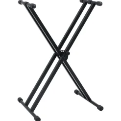 Kunst & Entertainment*vidaXL Keyboardstandaard en -kruk dubbel versterkt zwart