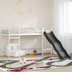 Kinder loft bedframe met glijbaan Wit en Antraciet 75 x 190 cm>vidaXL Discount