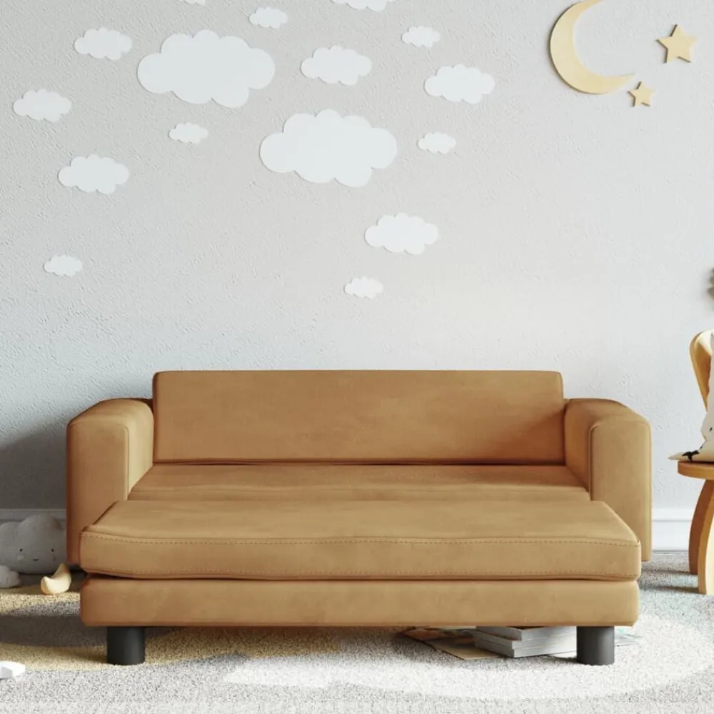 Kinderbank met voetensteun 100x50x30 cm fluweel>vidaXL Sale