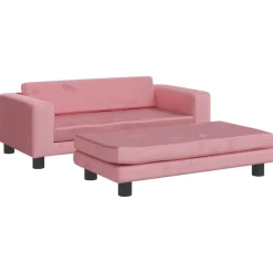Kinderbank met voetensteun 100x50x30 cm fluweel>vidaXL Discount