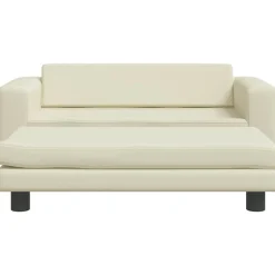 Meubelen Voor Baby'S & Peuters*vidaXL Kinderbank met voetensteun 100x50x30 cm kunstleer crèmekleurig Cr&egrave;me