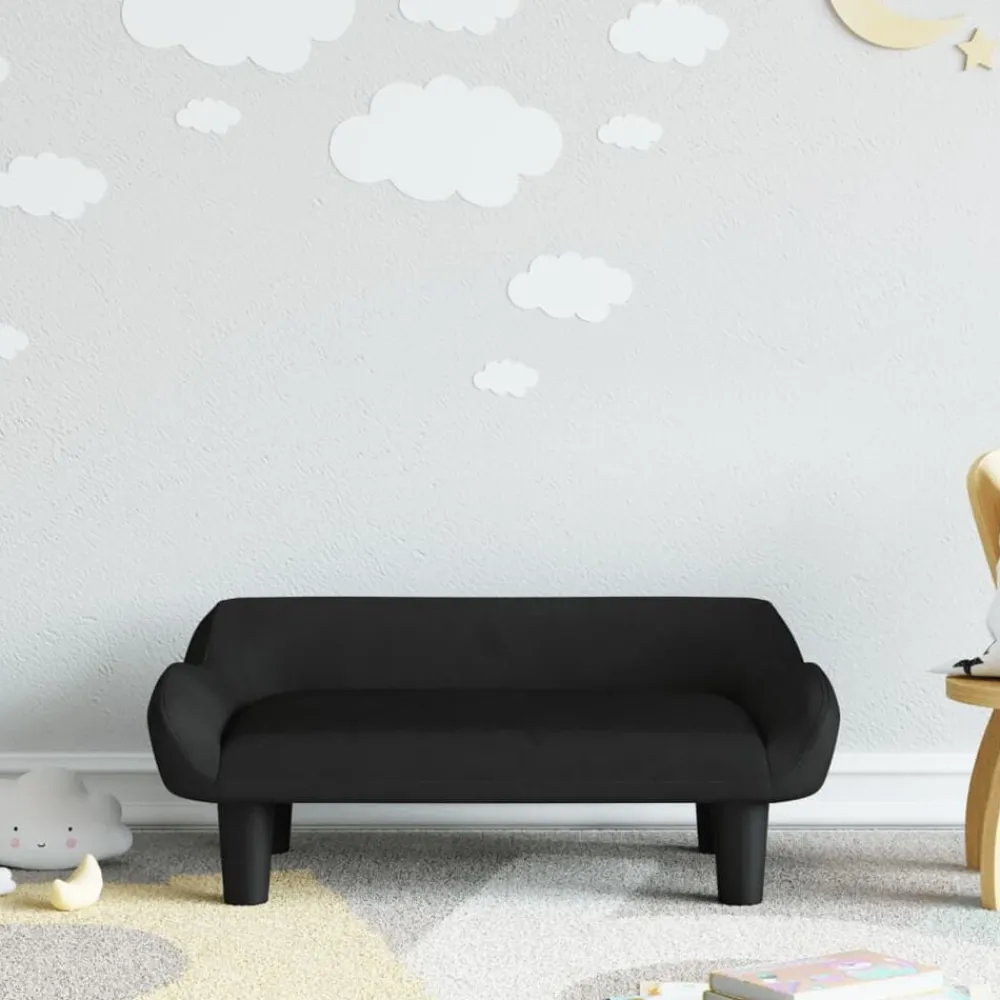 Meubelen Voor Baby'S & Peuters*vidaXL Kinderbank 70x40x24 cm fluweel Zwart