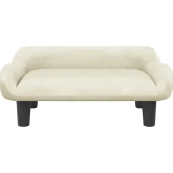 Kinderbank 70x40x24 cm fluweel crèmekleurig><noscript><img width=