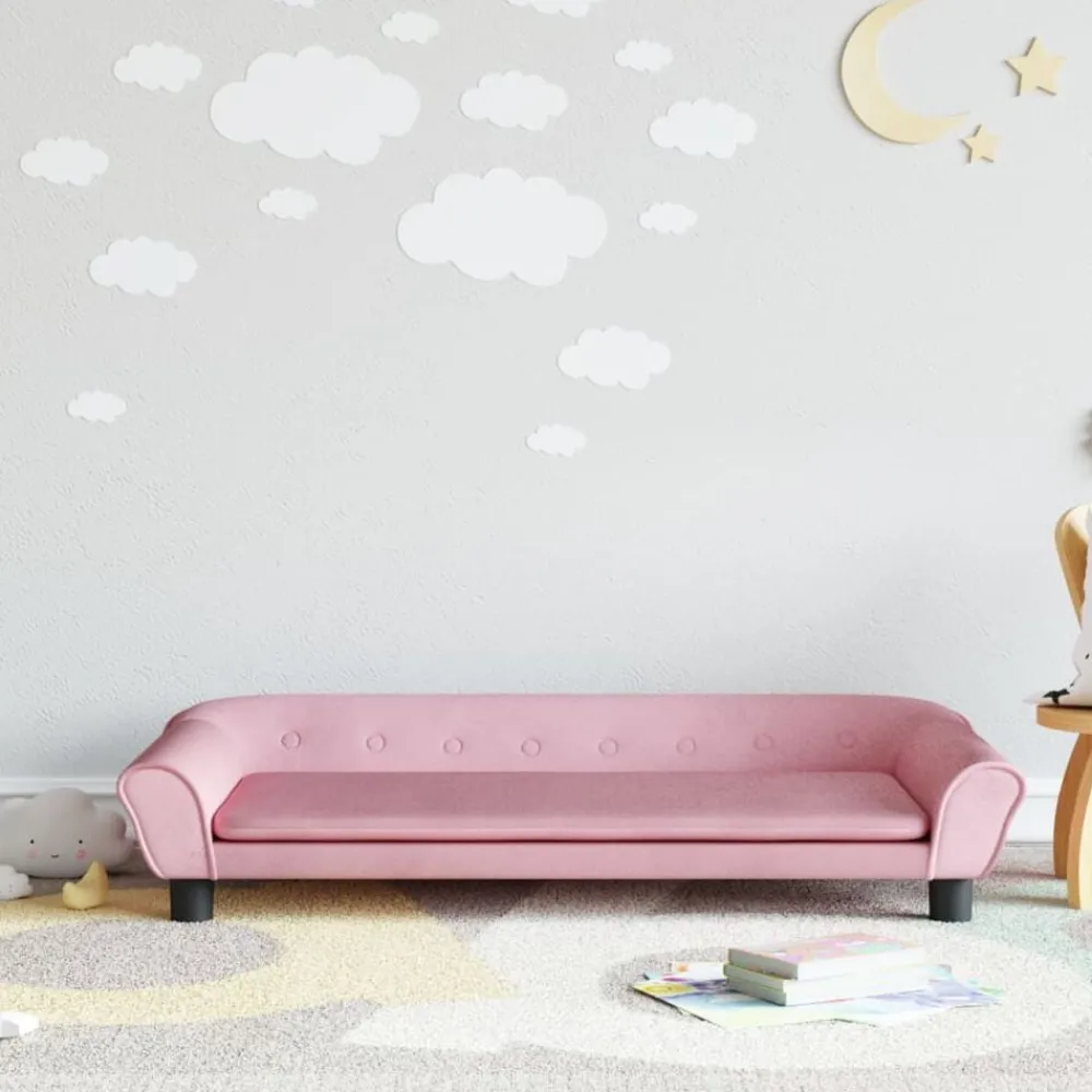 Meubelen Voor Baby'S & Peuters*vidaXL Kinderbank 100x50x26 cm fluweel Roze