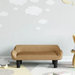 Meubelen Voor Baby'S & Peuters*vidaXL Kinderbank 70x40x24 cm fluweel Bruin
