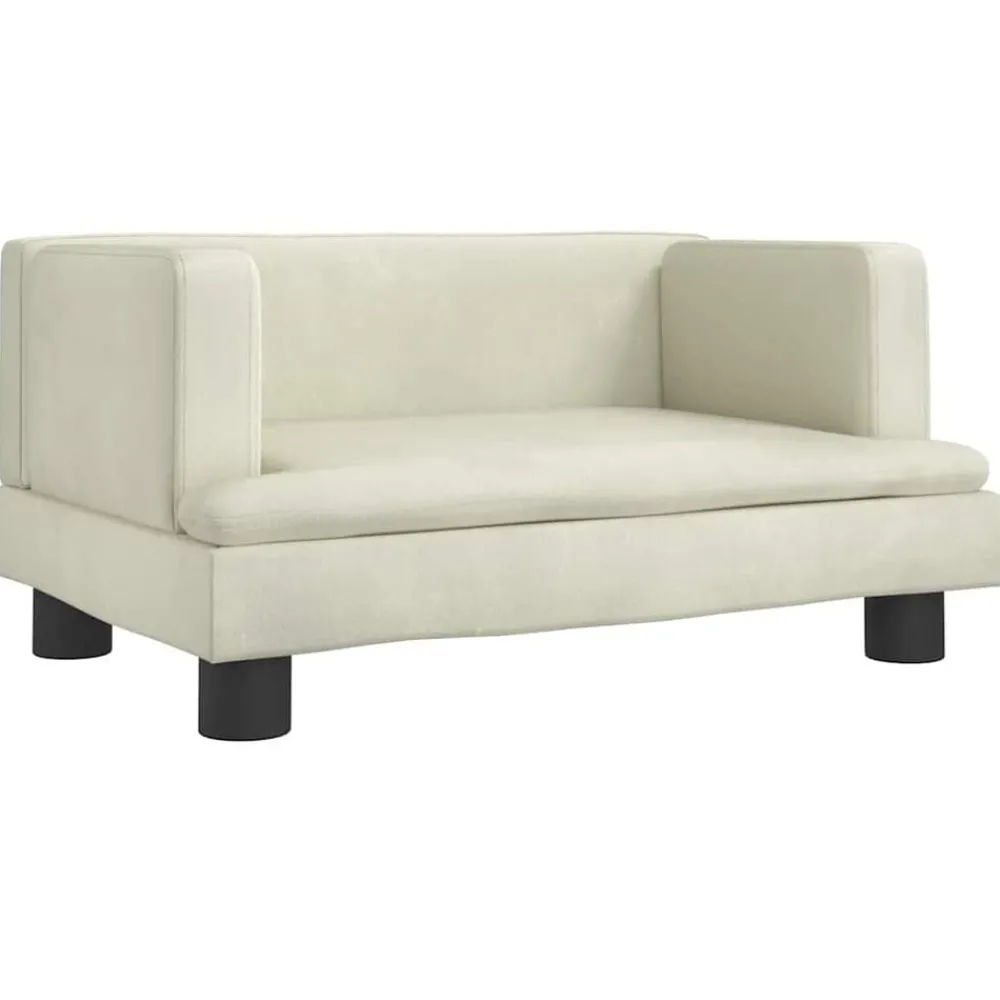 Kinderbank 60x40x30 cm fluweel crèmekleurig>vidaXL Discount
